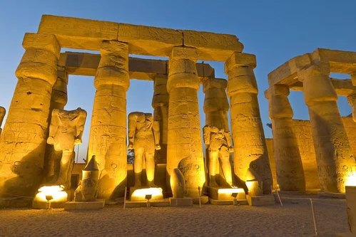 Luxor Temple at Night-6 Day Cairo and Luxor Tour with Sound and Light Show and Balloon